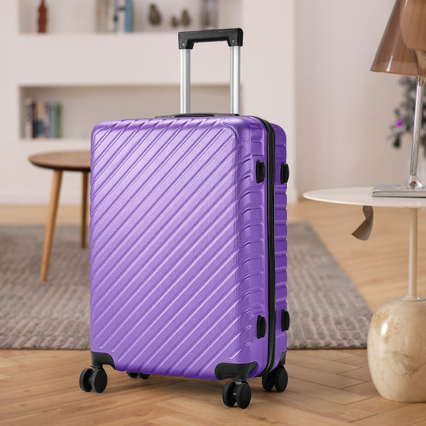 20/24/28 Inch Lightweight Hardside Slash Texture Travel Suitcase with Spinner Wheels