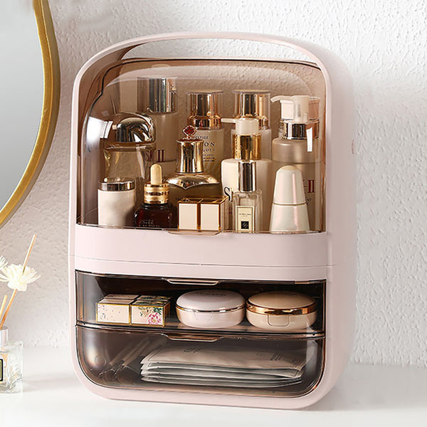 Stylish and Durable Makeup Organizer with Lid and Drawers